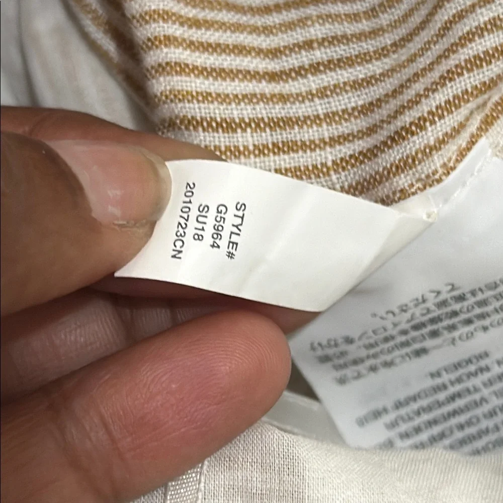 J. Crew striped Linen belted Jumpsuit with Spaghetti Straps and Wide-Leg Design